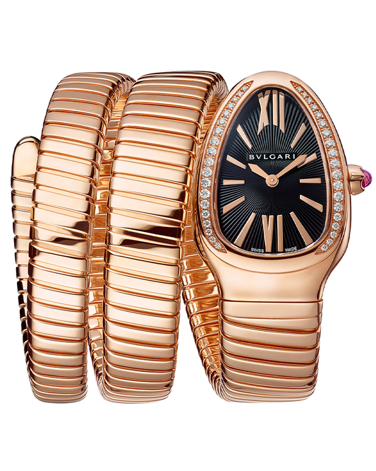 Bvlgari Serpenti Black Dial Rose Watch