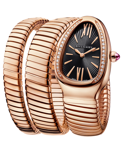 Bvlgari Serpenti Black Dial Rose Watch