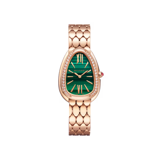 Bvlgari Serpenti Green Dial Gold Watch