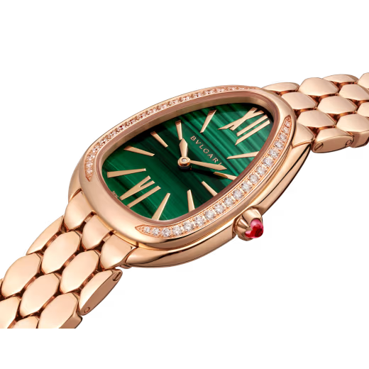 Bvlgari Serpenti Green Dial Gold Watch