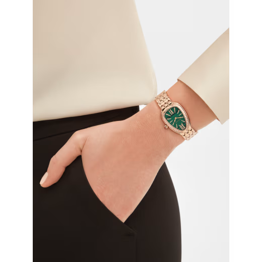 Bvlgari Serpenti Green Dial Gold Watch