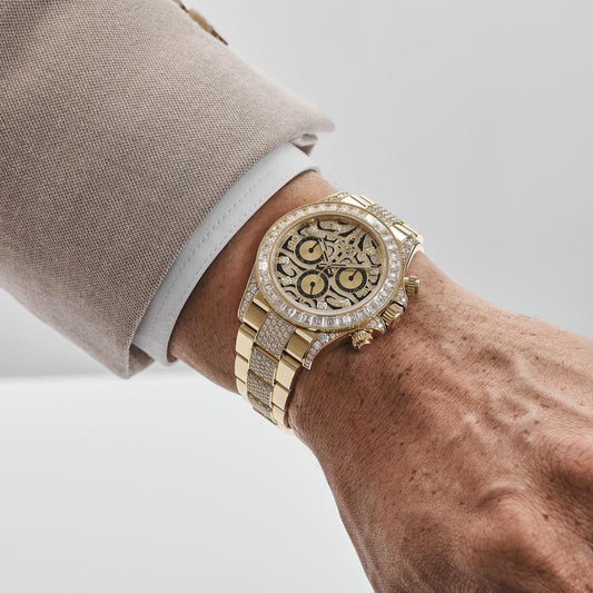 Rolex Oyster Tiger Eye Diamond Gold  Edition Chain Belt