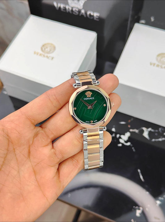 VERSACE GREEK – GREEN DIAL TWO-TONE EDITION