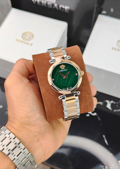 VERSACE GREEK – GREEN DIAL TWO-TONE EDITION