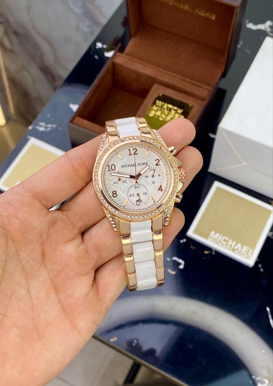 MICHAEL KORS PARKER CHRONOGRAPH – ROSE GOLD WHITE