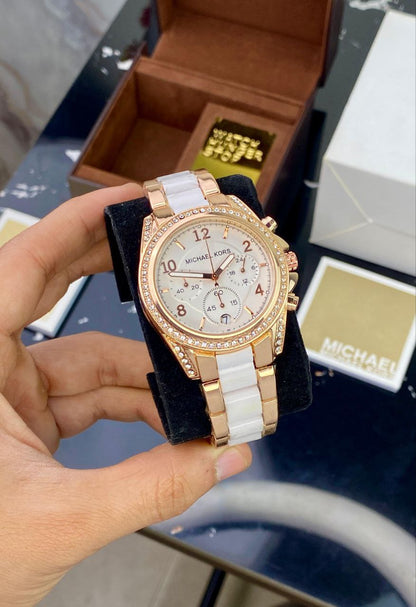 MICHAEL KORS PARKER CHRONOGRAPH – ROSE GOLD WHITE