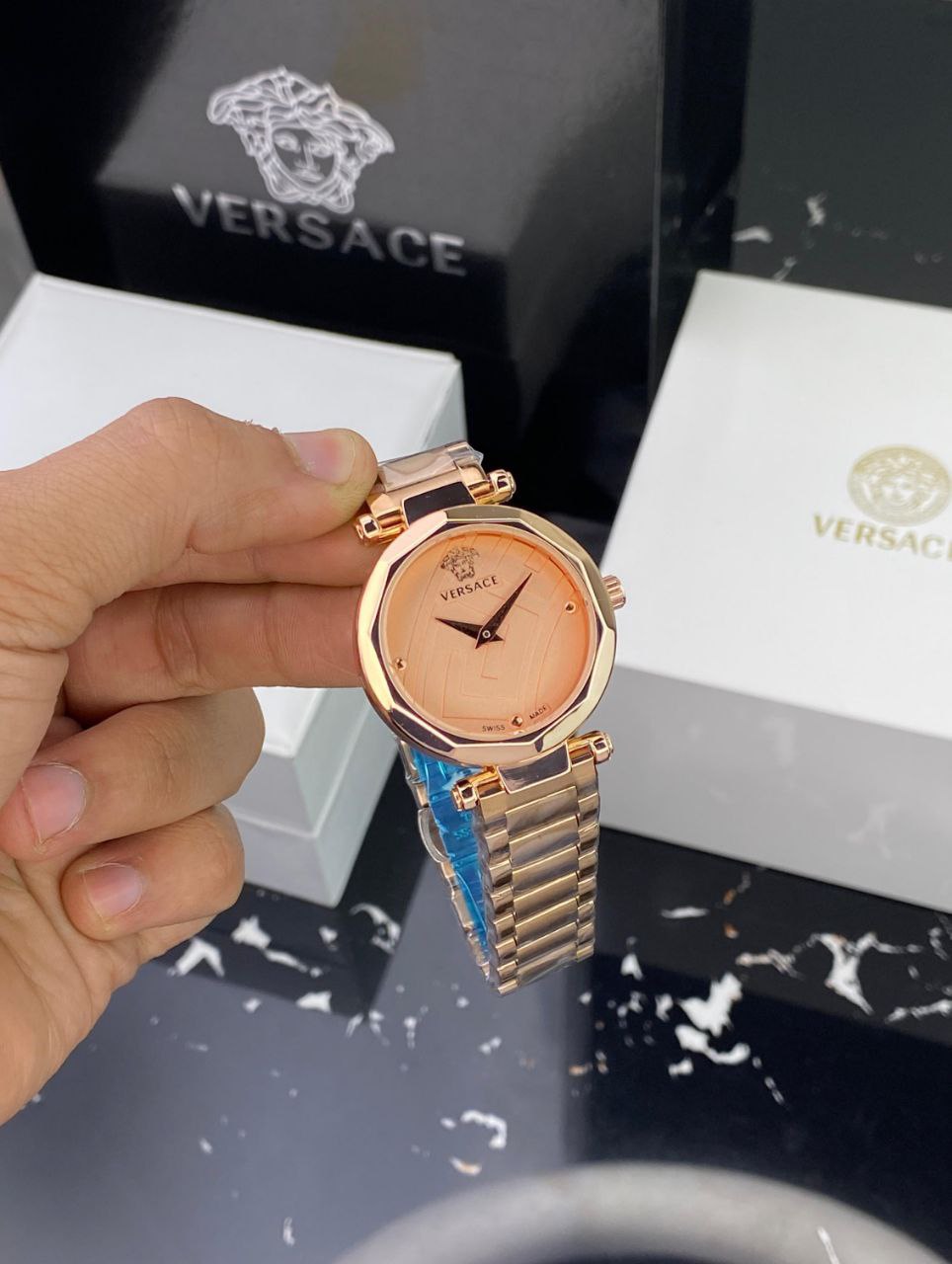 VERSACE FACETED BEZEL – ROSE GOLD EDITION