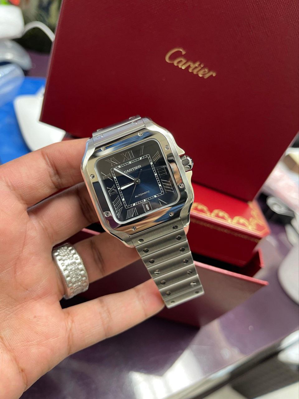 CARTIER SANTOS AUTOMATIC – BLUE DIAL EDITION