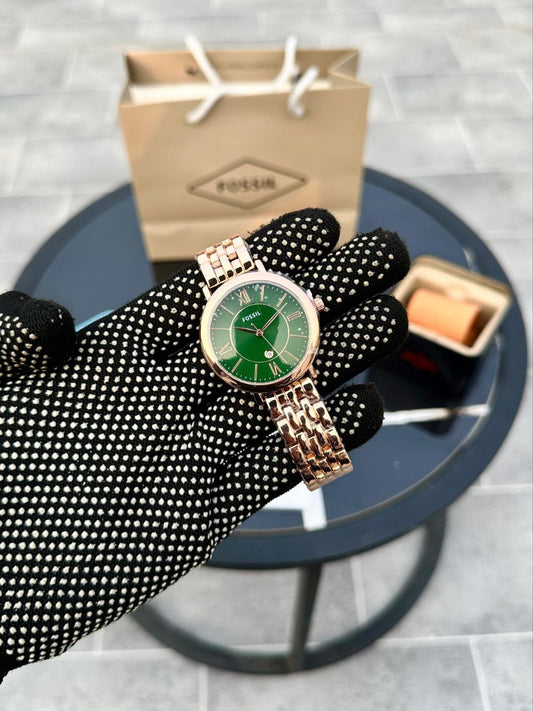 FOSSIL WOMEN – GREEN DIAL ROSE GOLD EDITION