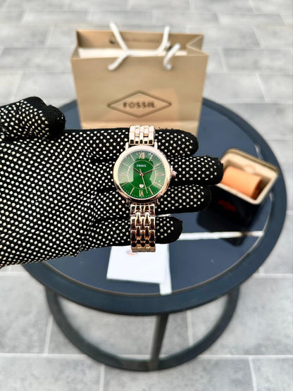 FOSSIL WOMEN – GREEN DIAL ROSE GOLD EDITION