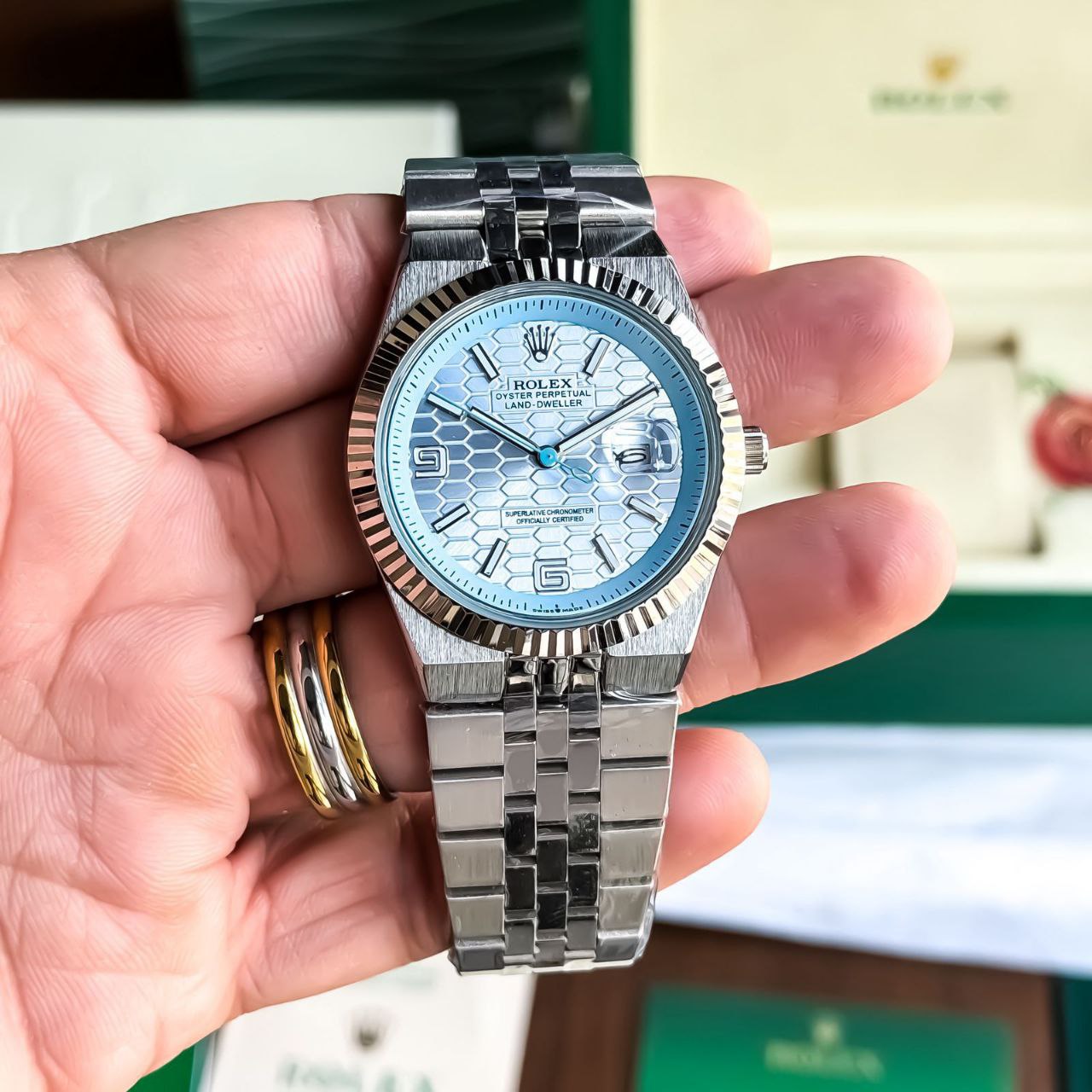 ROLEX LAND-DWELLER – SKY BLUE SILVER EDITION