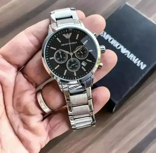 EMPORIO ARMANI CHRONOGRAPH – SILVER BLACK EDITION