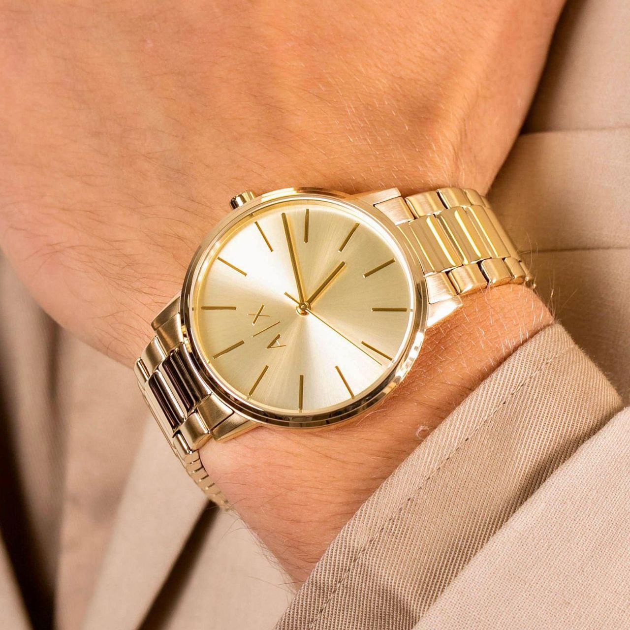 Armani Exchange Elegant Gold Tone Men's Watch