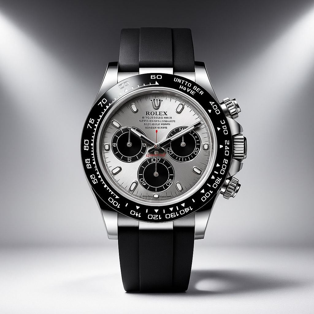 Rolex Daytona Silver Dial Oysterflex Strap Chronograph Watch