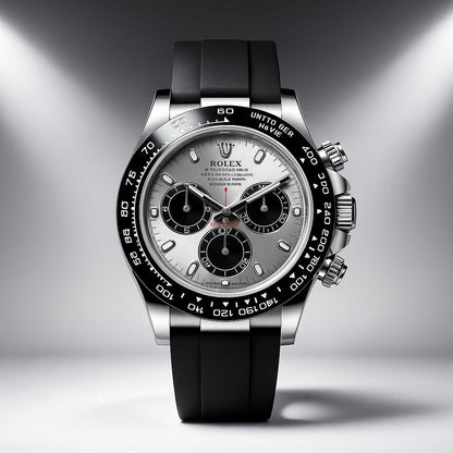 Rolex Daytona Silver Dial Oysterflex Strap Chronograph Watch