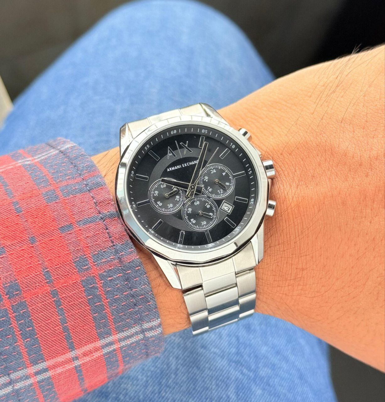Armani Exchange AX Chronograph Black Dial Stainless Steel Men's Watch