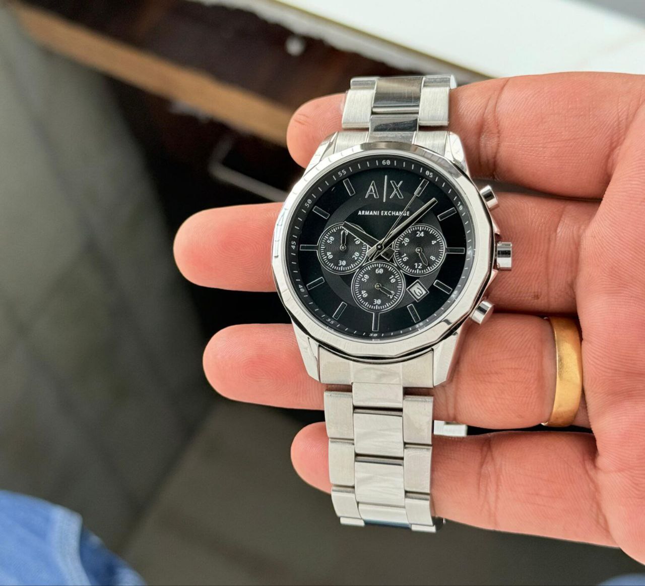 Armani Exchange AX Chronograph Black Dial Stainless Steel Men's Watch