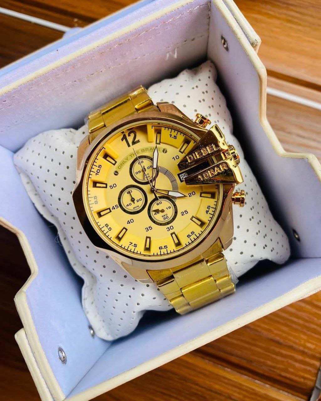 Diesel Gold Tone Chronograph Stainless Steel Watch
