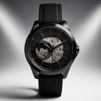 Armani Exchange Automatic Skeleton Black Dial Men's Watch