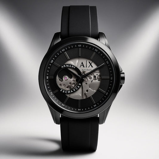 Armani Exchange Automatic Skeleton Black Dial Men's Watch