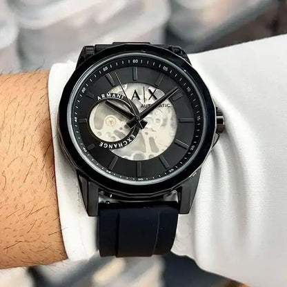 Armani Exchange Automatic Skeleton Black Dial Men's Watch