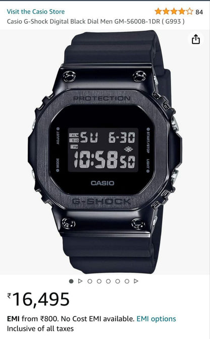 CASIO G-SHOCK DW-5600BB METAL BLACK EDITION