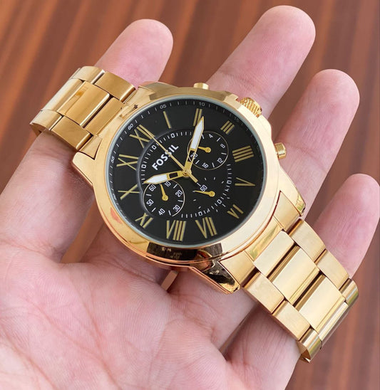 FOSSIL CHRONOGRAPH – GOLD BLACK EDITION