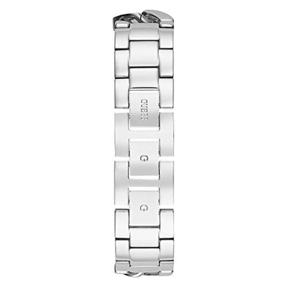 Guess Silver Chain Crystal Rectangular Watch