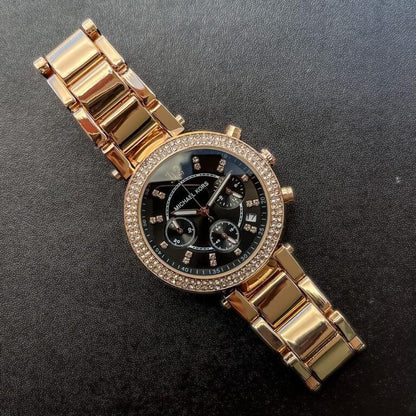 Michael Kors Gold Black Dial Multi-Function Watch