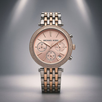 Michael Kors Rose Gold Two Tone Chronograph Watch