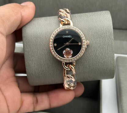 Chanel Rose Gold Chain Diamond Watch
