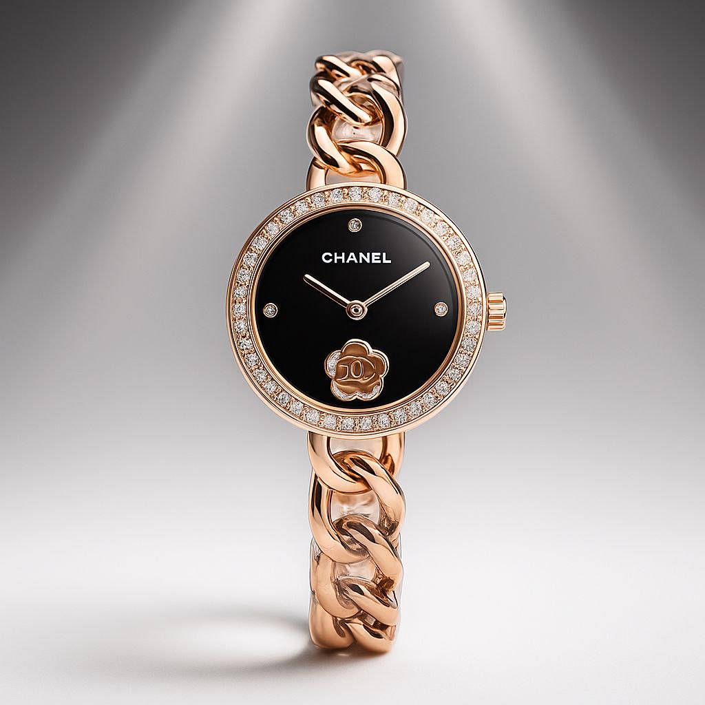 Chanel Rose Gold Chain Diamond Watch