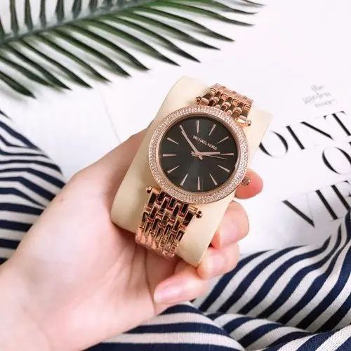 Michael Kors Gold Black Dial Crystal Watch