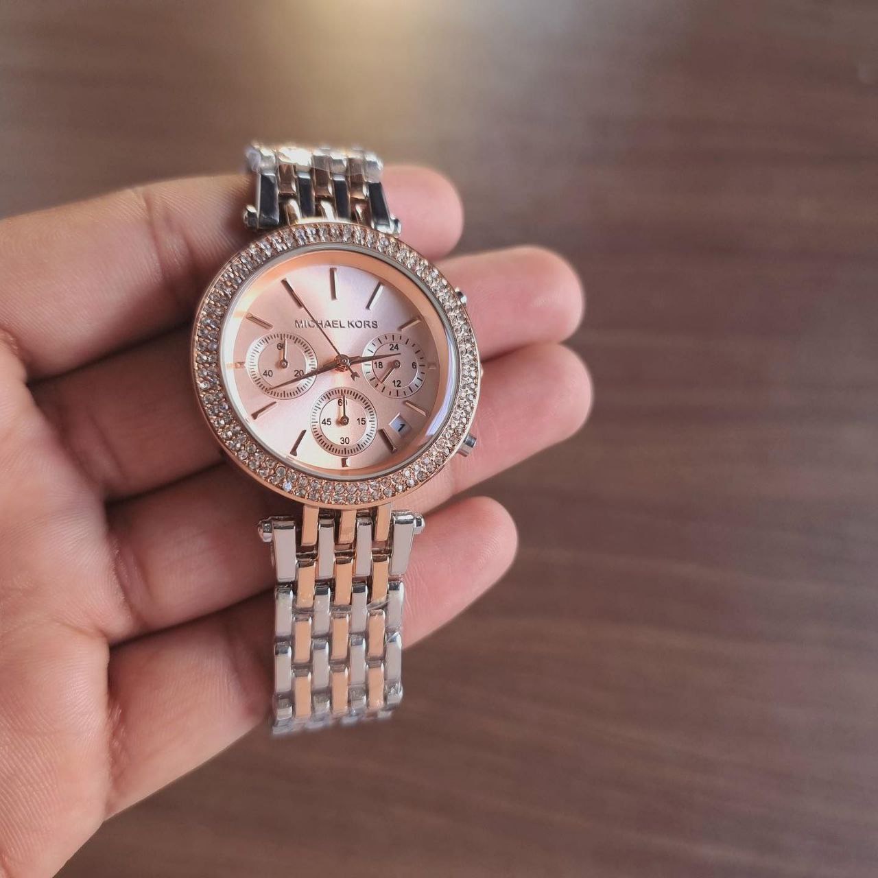 Michael Kors Rose Gold Two Tone Chronograph Watch