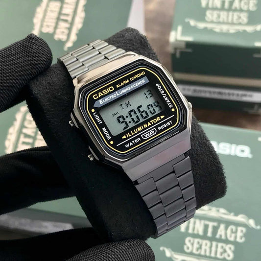 Casio Vintage Black Digital Steel Watch