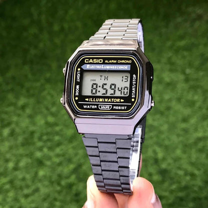 Casio Vintage Black Digital Steel Watch