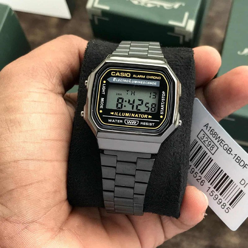 Casio Vintage Black Digital Steel Watch