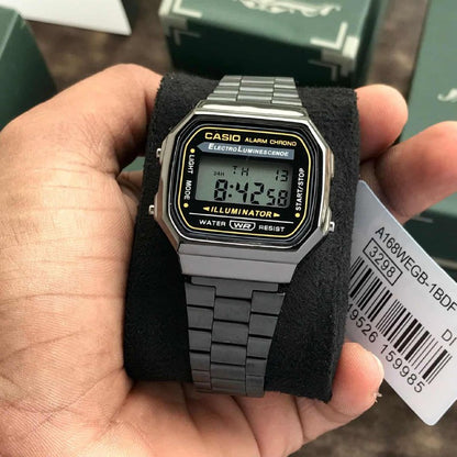Casio Vintage Black Digital Steel Watch