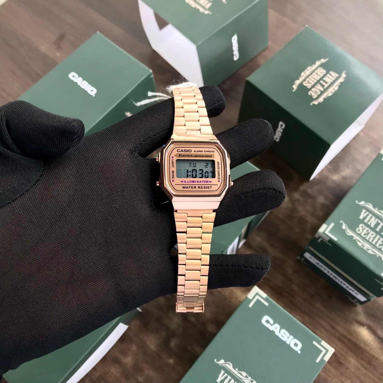 Casio Vintage Rose Gold Digital Watch
