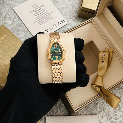 Bvlgari Serpenti Green Dial Gold Watch