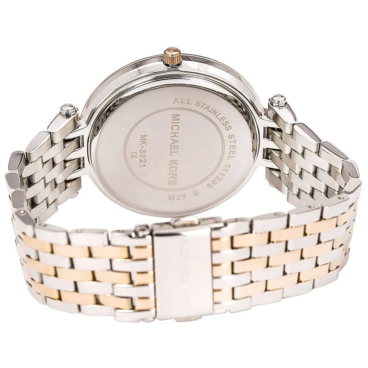 Michael Kors Silver Dial Two Tone Crystal Watch