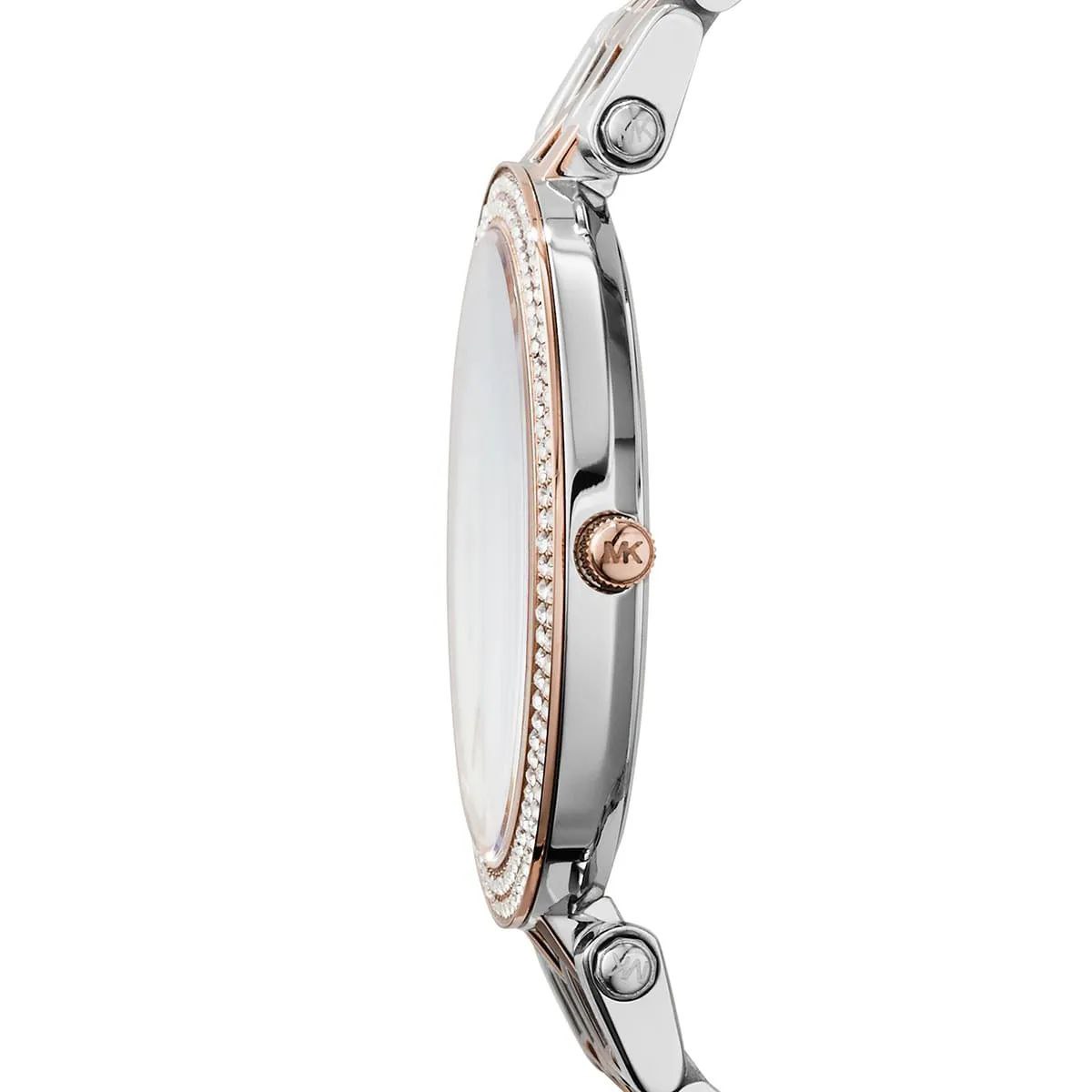 Michael Kors Silver Dial Two Tone Crystal Watch