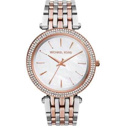 Michael Kors Silver Dial Two Tone Crystal Watch