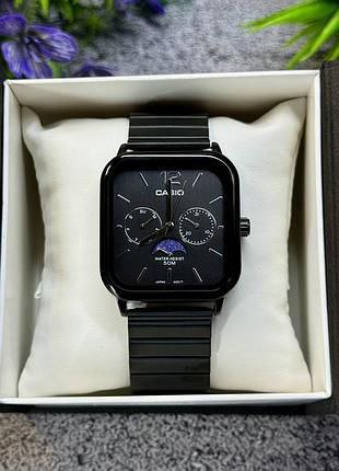 Casio Black Square Stainless Steel Men's Watch