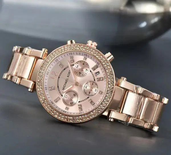 Michael Kors Rose Gold Transparent Strap Chronograph Watch