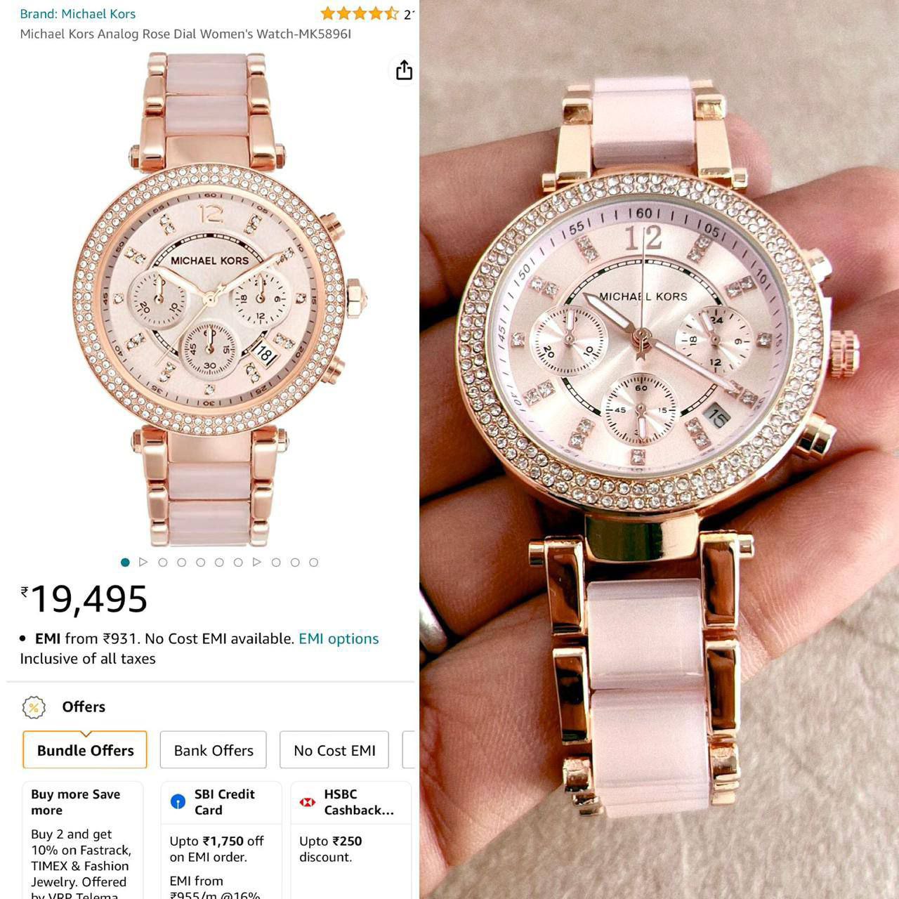 Michael Kors Rose Gold Blush Chronograph Watch
