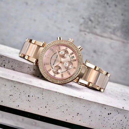 Michael Kors Rose Gold Blush Chronograph Watch