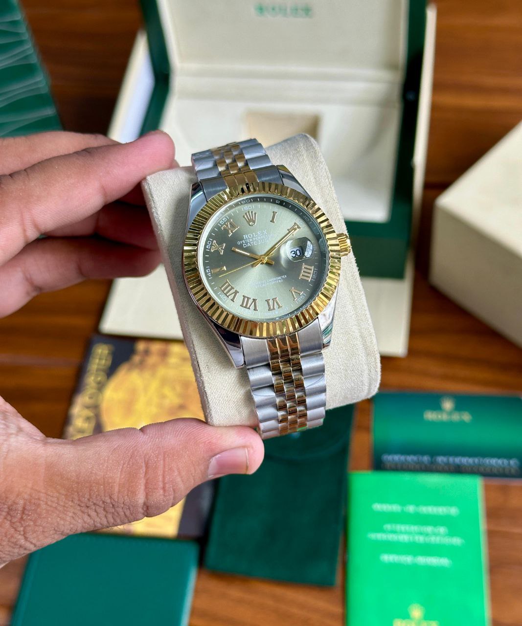 Rolex Datejust Champagne Dial Two-Tone Jubilee Bracelet Watch
