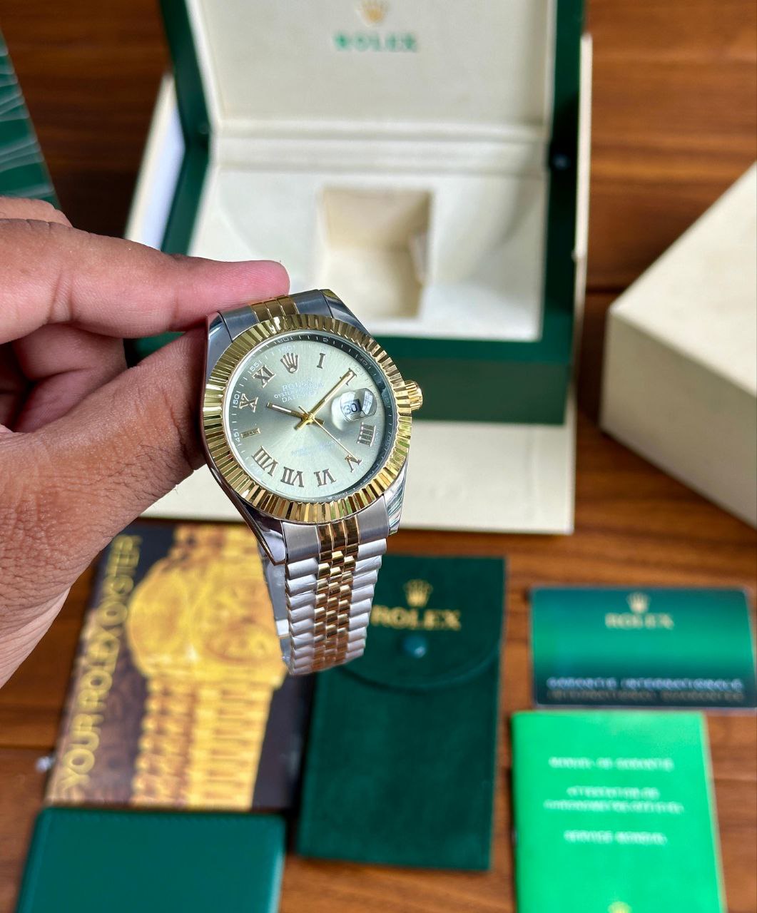 Rolex Datejust Champagne Dial Two-Tone Jubilee Bracelet Watch
