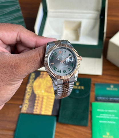 Rolex Datejust Green Dial Two-Tone Jubilee Bracelet Watch